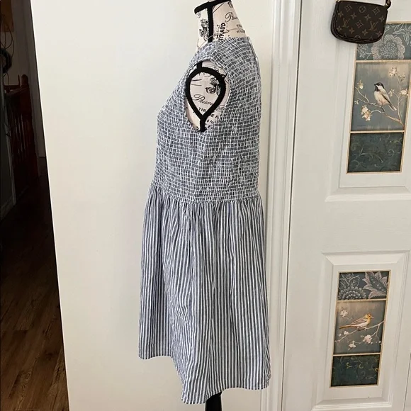 French Connection Blue and White Striped Mini Dress - Picture 8 of 13